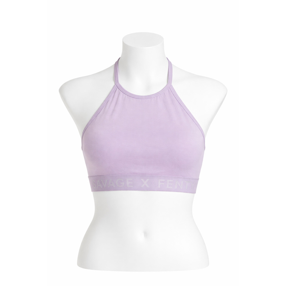 Savage X Fenty Cotton Blend Logo Band Bralette Wireless Lounge Bra 2X